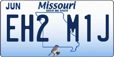MO license plate EH2M1J