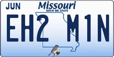 MO license plate EH2M1N