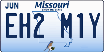 MO license plate EH2M1Y