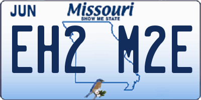MO license plate EH2M2E