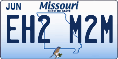 MO license plate EH2M2M