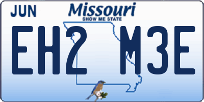 MO license plate EH2M3E