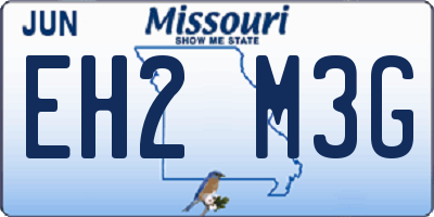 MO license plate EH2M3G
