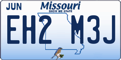 MO license plate EH2M3J