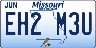 MO license plate EH2M3U