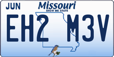 MO license plate EH2M3V