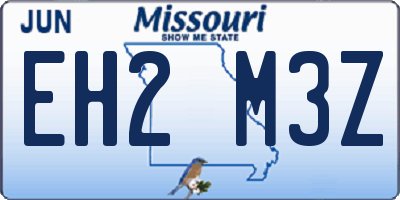 MO license plate EH2M3Z