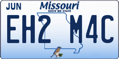 MO license plate EH2M4C