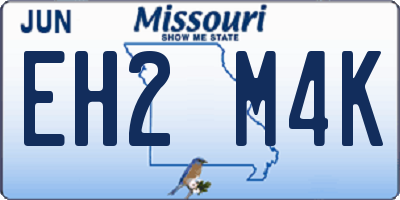 MO license plate EH2M4K