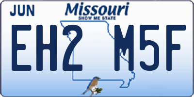 MO license plate EH2M5F