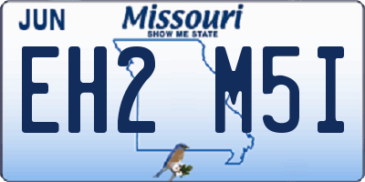 MO license plate EH2M5I