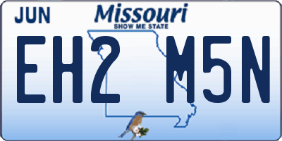 MO license plate EH2M5N