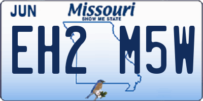 MO license plate EH2M5W