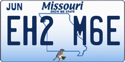 MO license plate EH2M6E