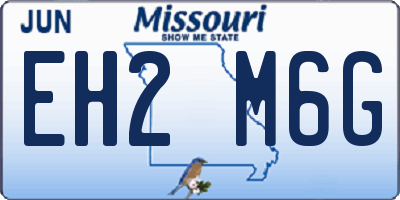 MO license plate EH2M6G