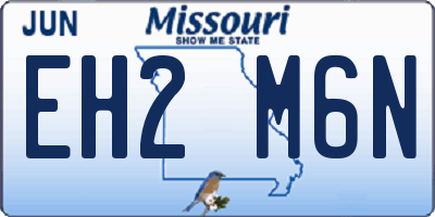 MO license plate EH2M6N