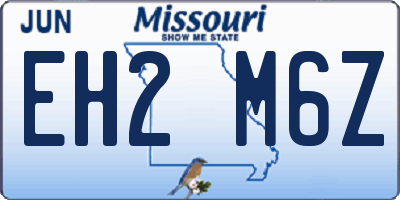 MO license plate EH2M6Z