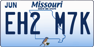 MO license plate EH2M7K