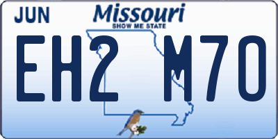 MO license plate EH2M7O