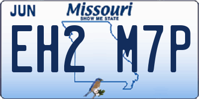 MO license plate EH2M7P