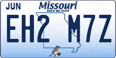 MO license plate EH2M7Z