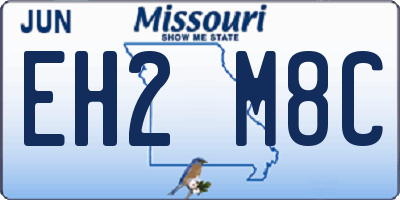 MO license plate EH2M8C