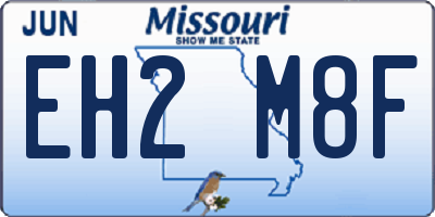 MO license plate EH2M8F