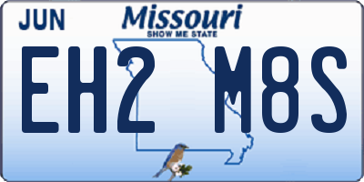 MO license plate EH2M8S
