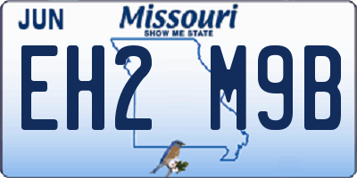 MO license plate EH2M9B