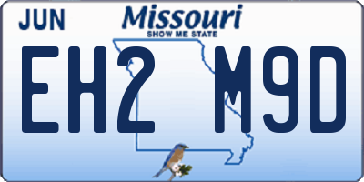 MO license plate EH2M9D
