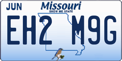 MO license plate EH2M9G
