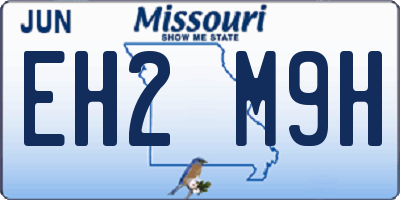 MO license plate EH2M9H