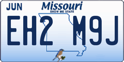 MO license plate EH2M9J