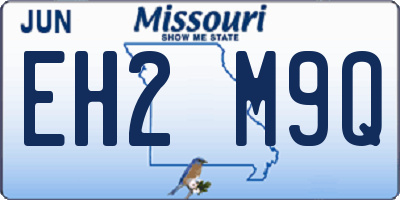 MO license plate EH2M9Q