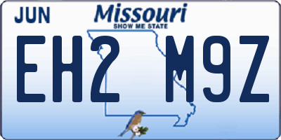 MO license plate EH2M9Z