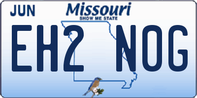 MO license plate EH2N0G