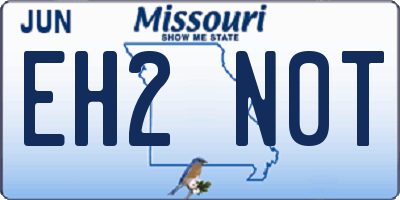 MO license plate EH2N0T