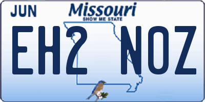 MO license plate EH2N0Z