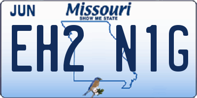 MO license plate EH2N1G