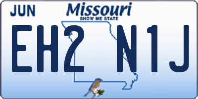 MO license plate EH2N1J