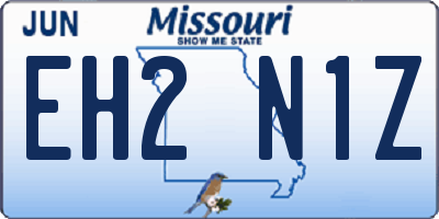 MO license plate EH2N1Z