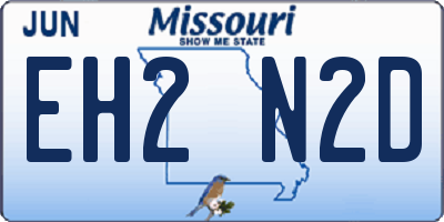 MO license plate EH2N2D