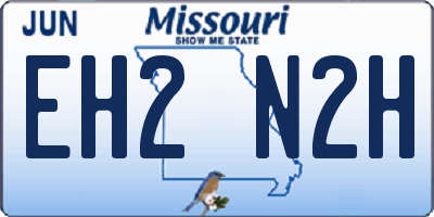 MO license plate EH2N2H