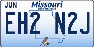 MO license plate EH2N2J