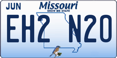 MO license plate EH2N2O