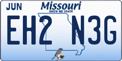 MO license plate EH2N3G