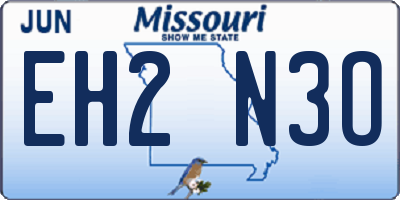 MO license plate EH2N3O