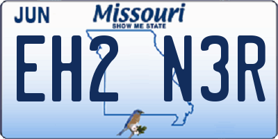 MO license plate EH2N3R