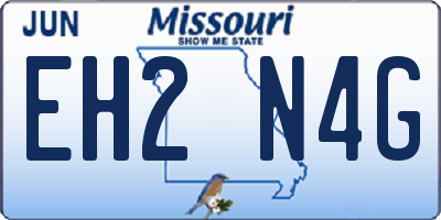 MO license plate EH2N4G