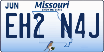 MO license plate EH2N4J